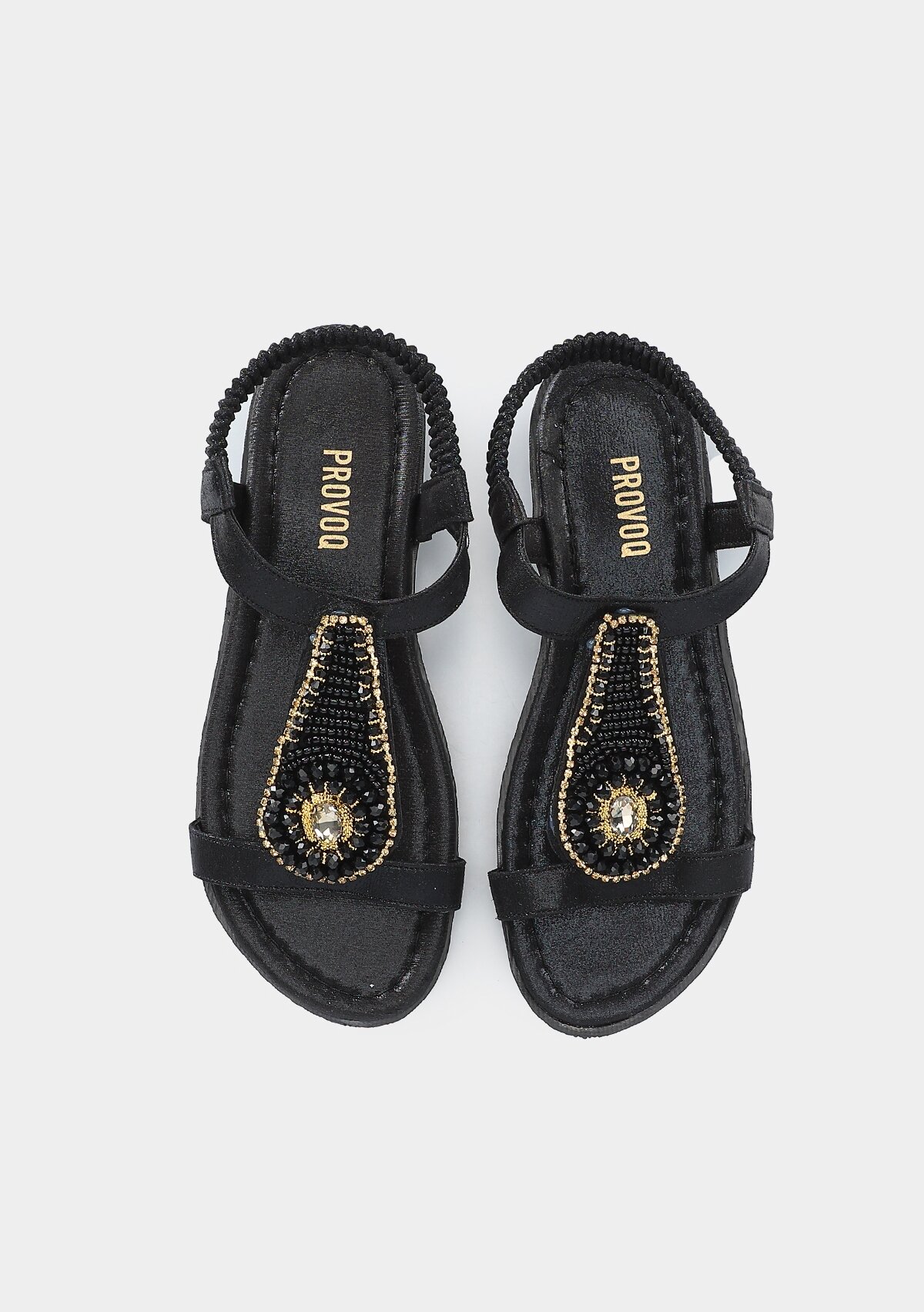 Siyah Kadın Düz Sandalet