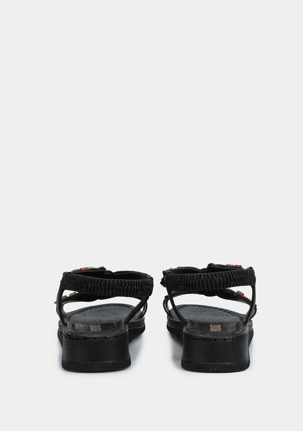 Siyah Kadın Düz Sandalet