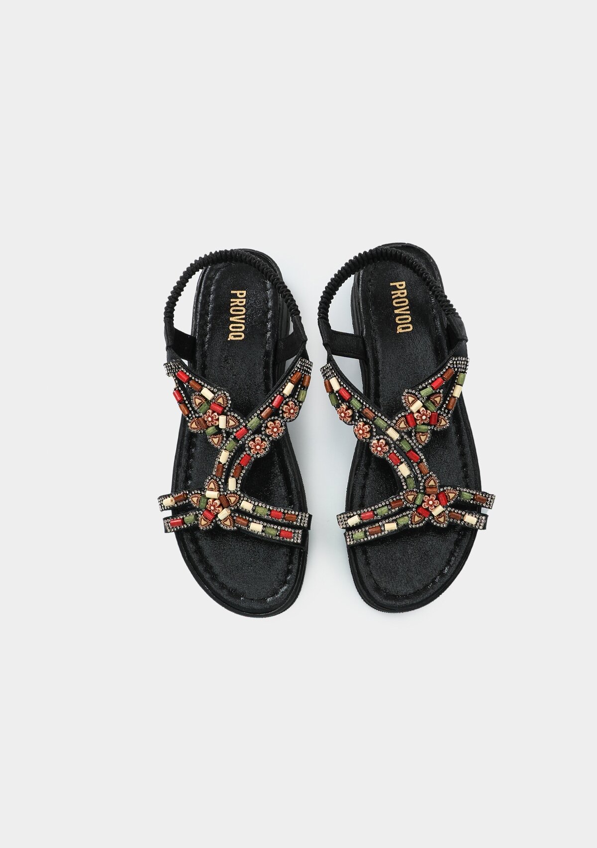 Siyah Kadın Düz Sandalet