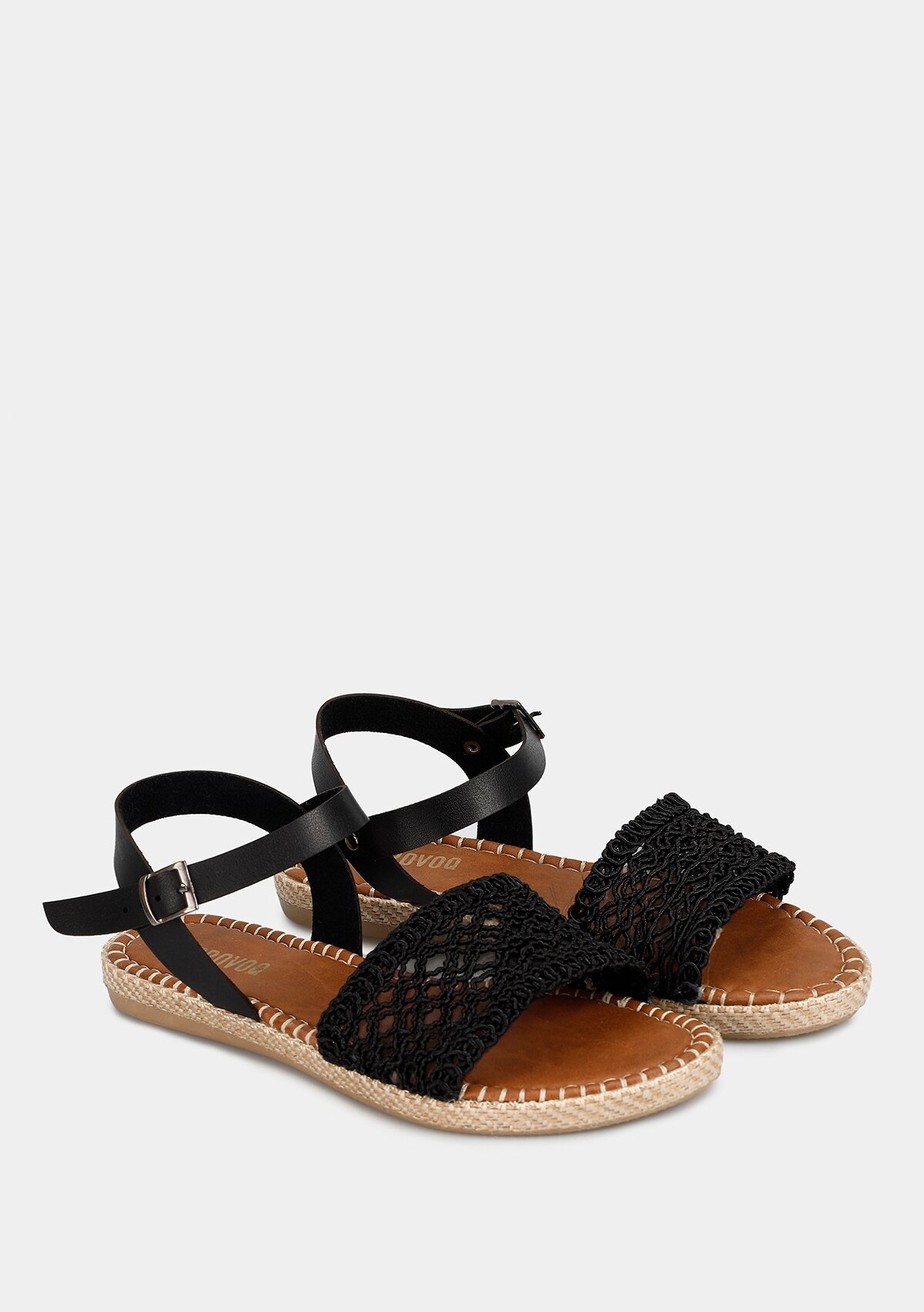 Siyah Kadın Düz Sandalet