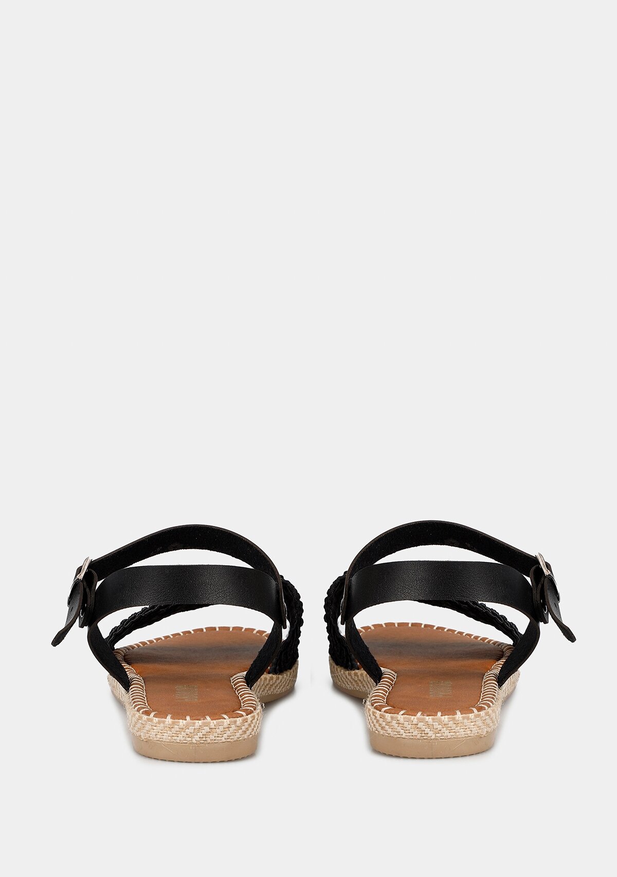 Siyah Kadın Düz Sandalet