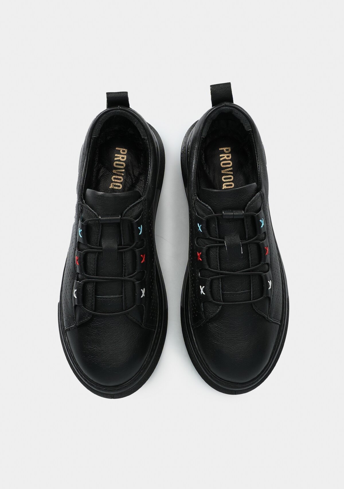 Siyah Deri Kadın Sneaker