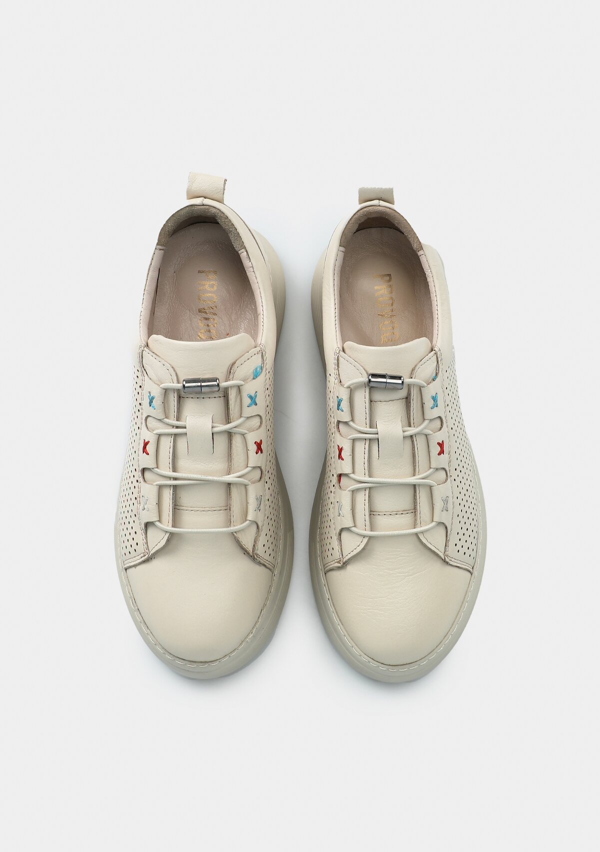 Bej Deri Kadın Sneaker