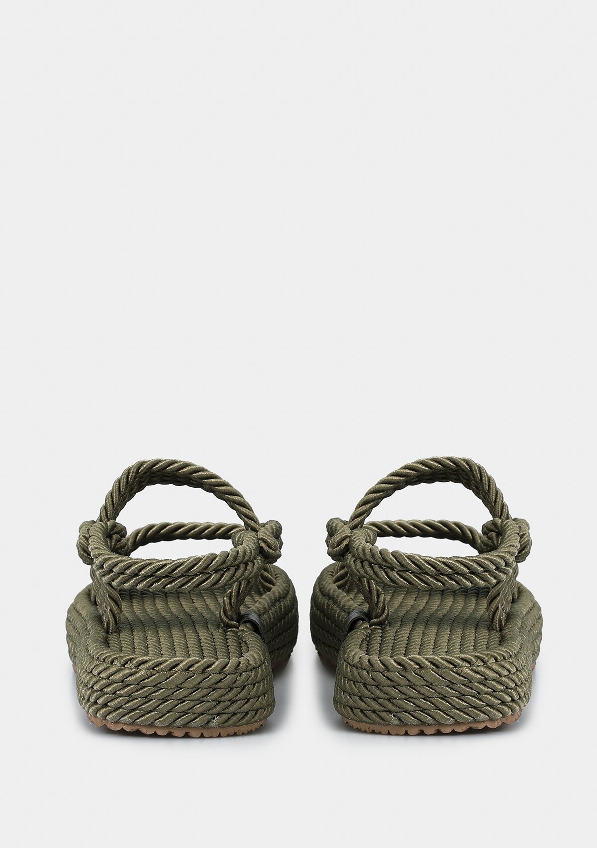 Haki Kadın Düz Sandalet