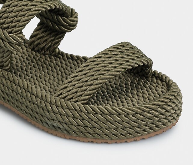 Haki Kadın Düz Sandalet