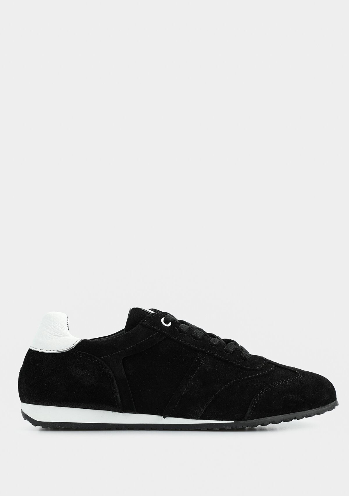 Siyah Deri Kadın Sneaker