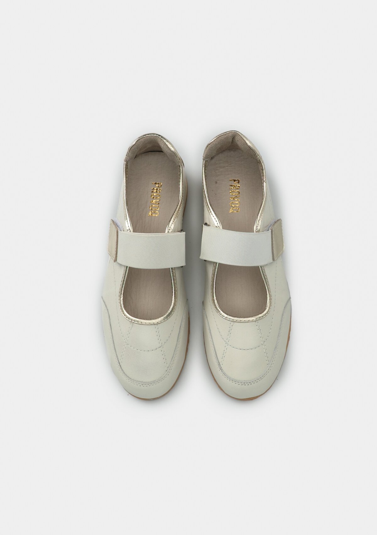 Ekru Deri Kadın Sneaker