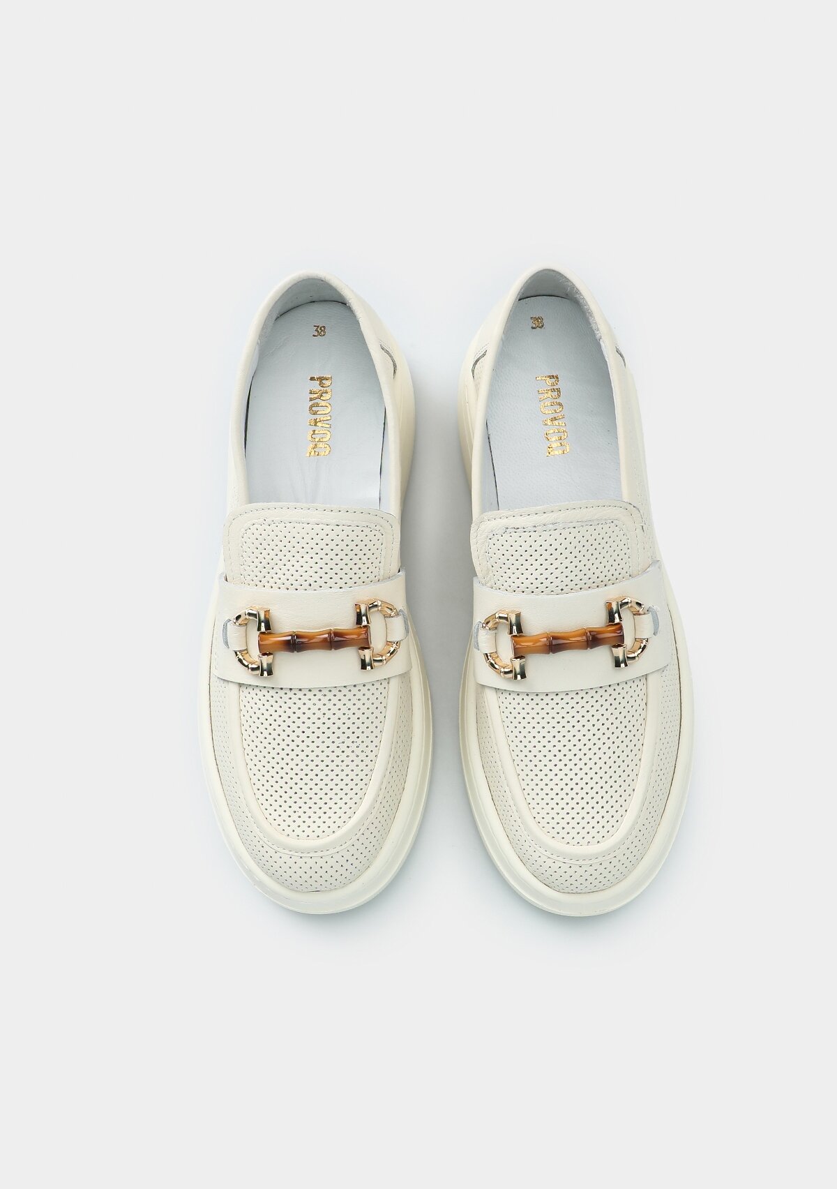 Ekru Deri Kadın Ayakkabı