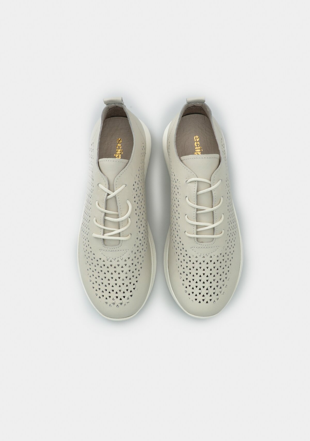 Ekru Deri Kadın Ayakkabı