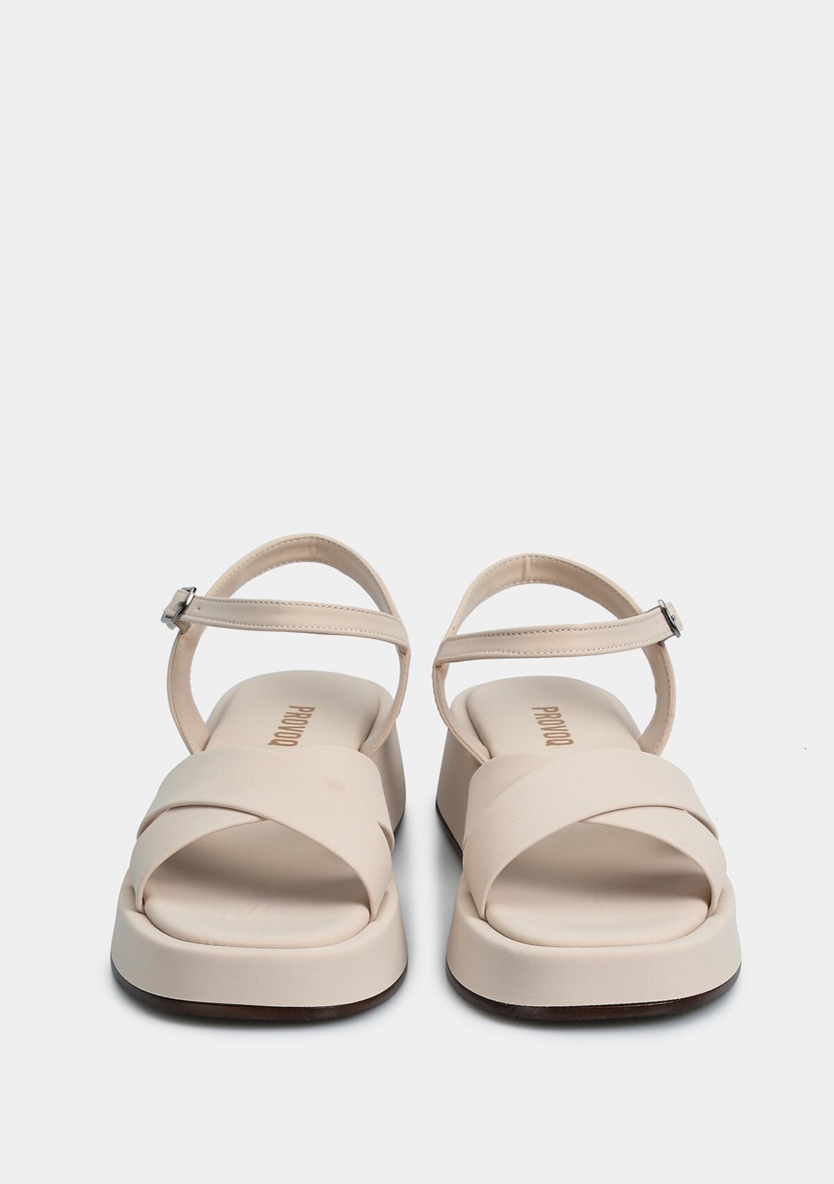 Bej Kadın Düz Sandalet