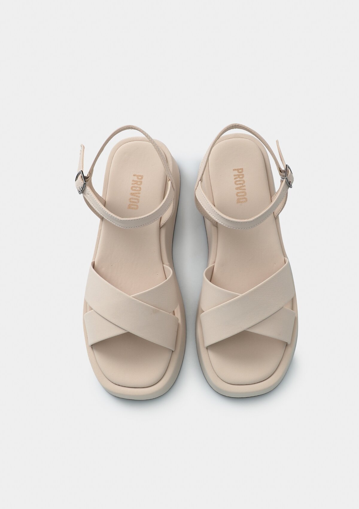 Bej Kadın Düz Sandalet