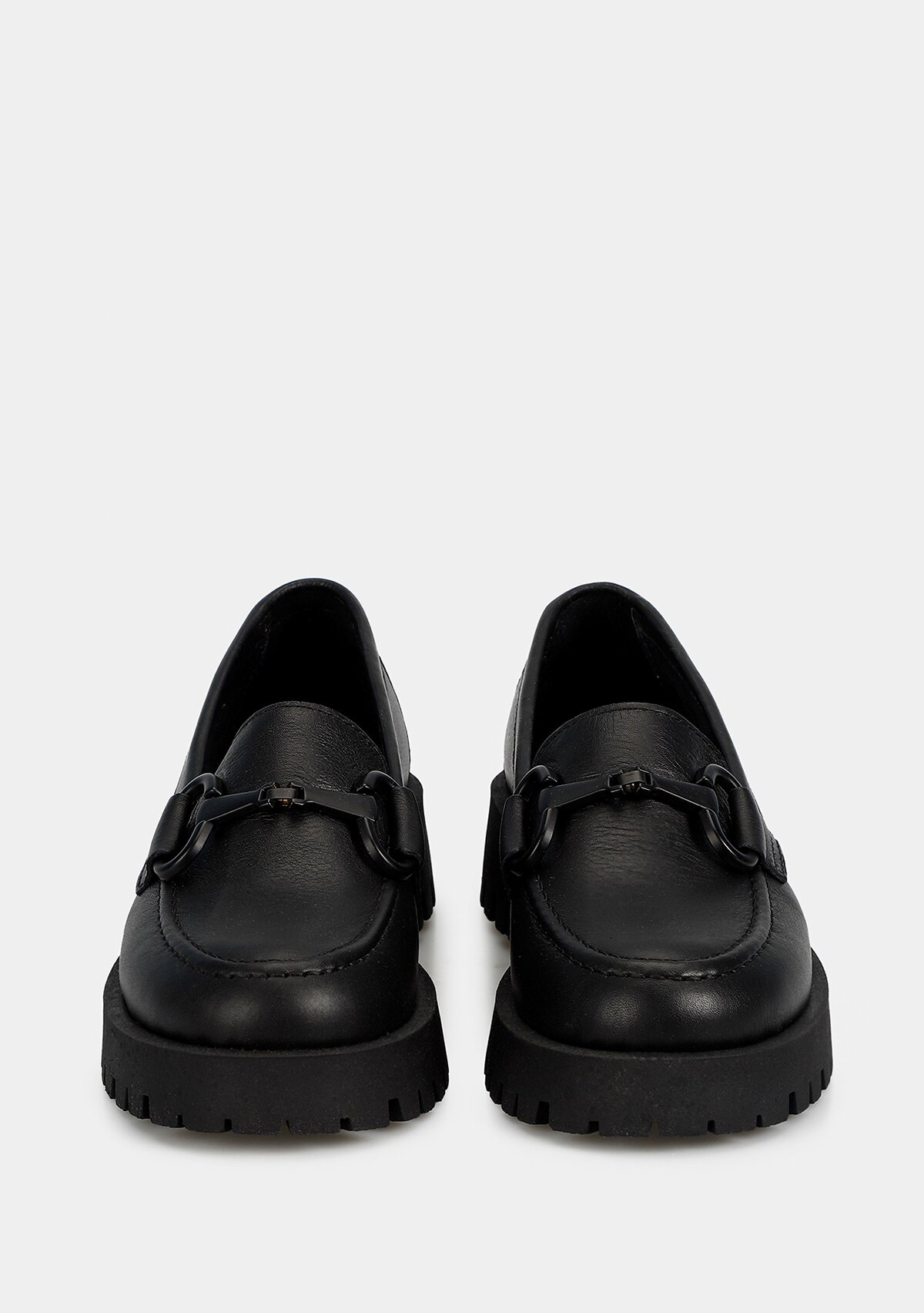 Siyah Deri Kadın Ayakkabı