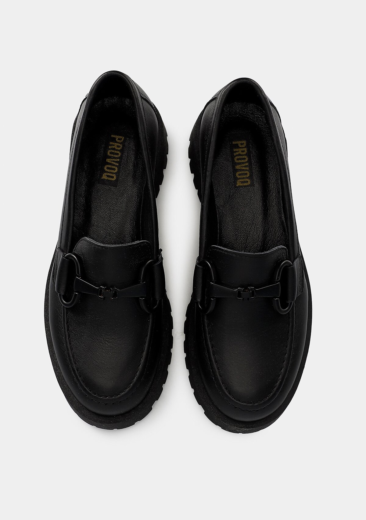 Siyah Deri Kadın Ayakkabı