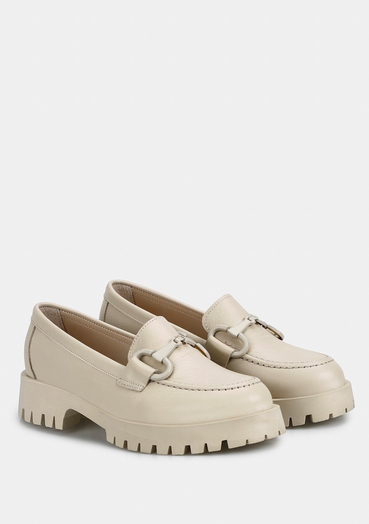 Bej Deri Kadın Ayakkabı