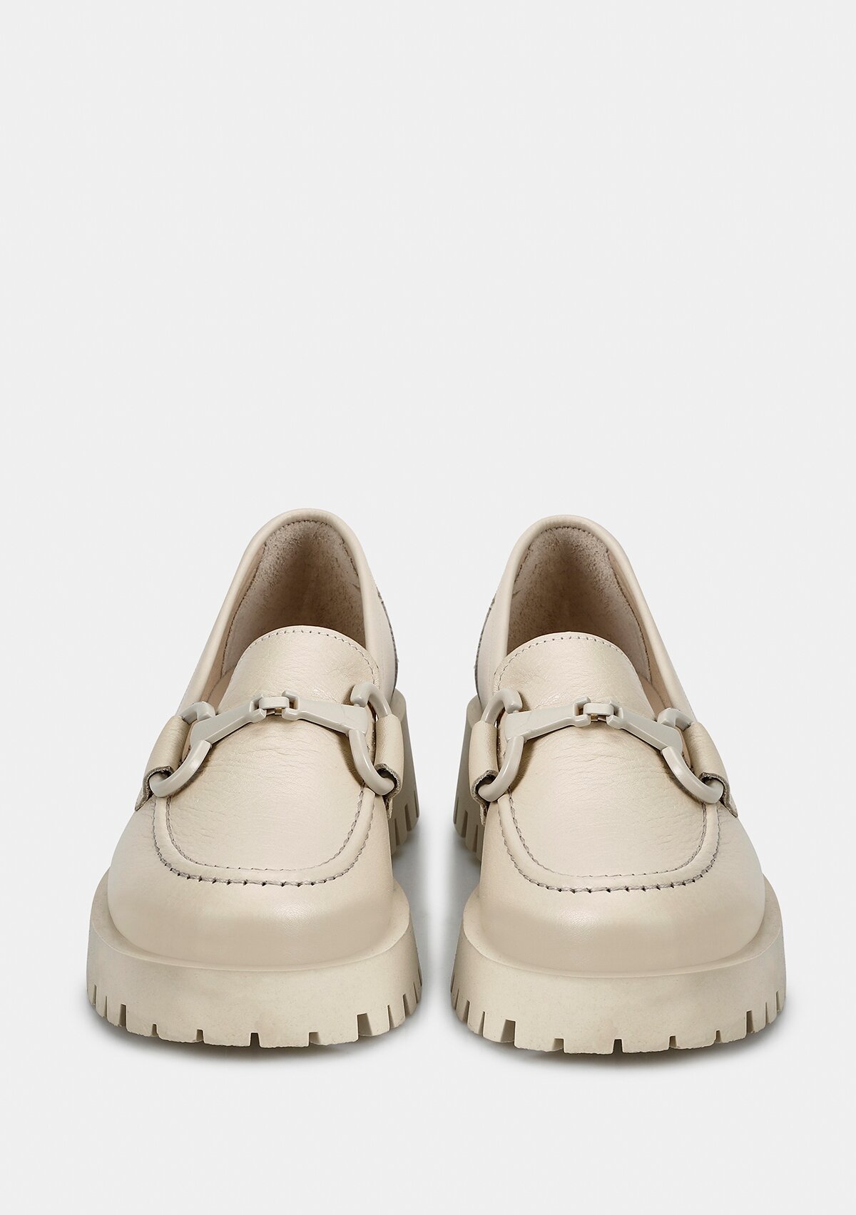 Bej Deri Kadın Ayakkabı