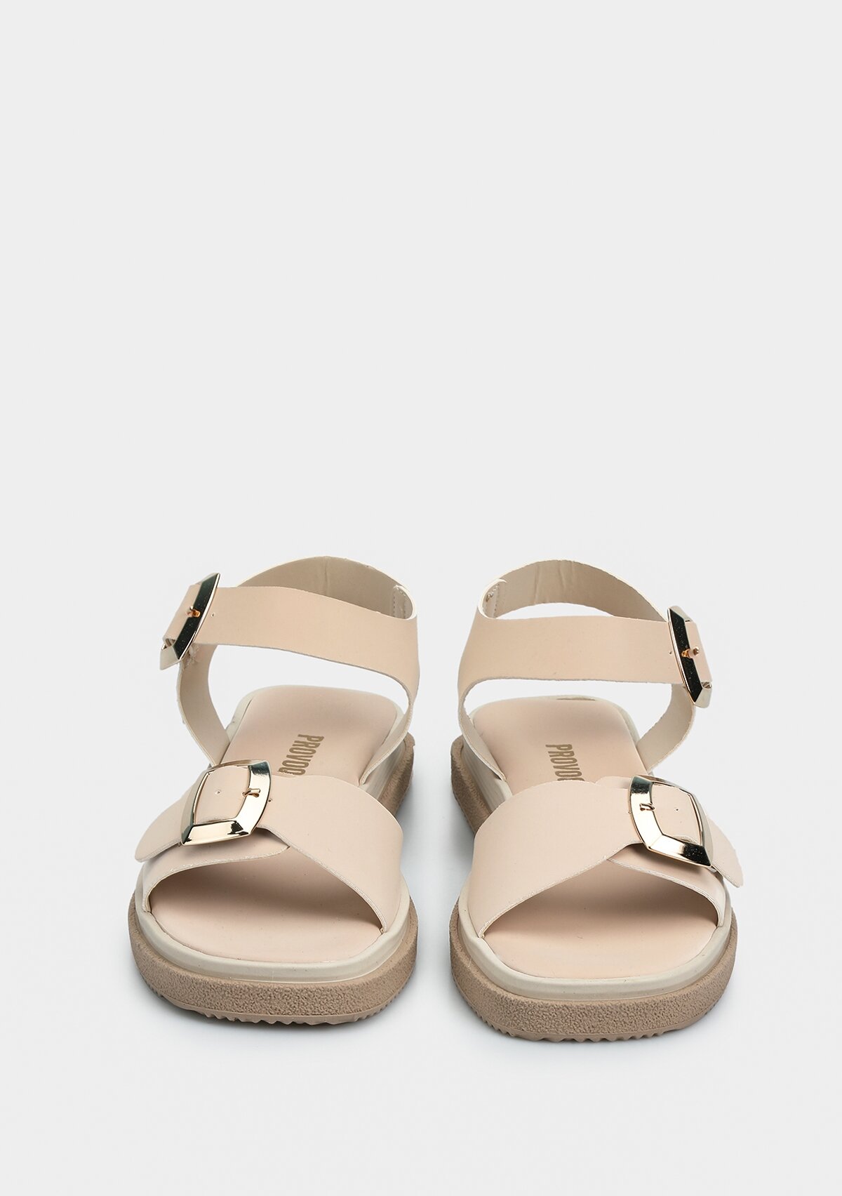 Ekru Kadın Düz Sandalet