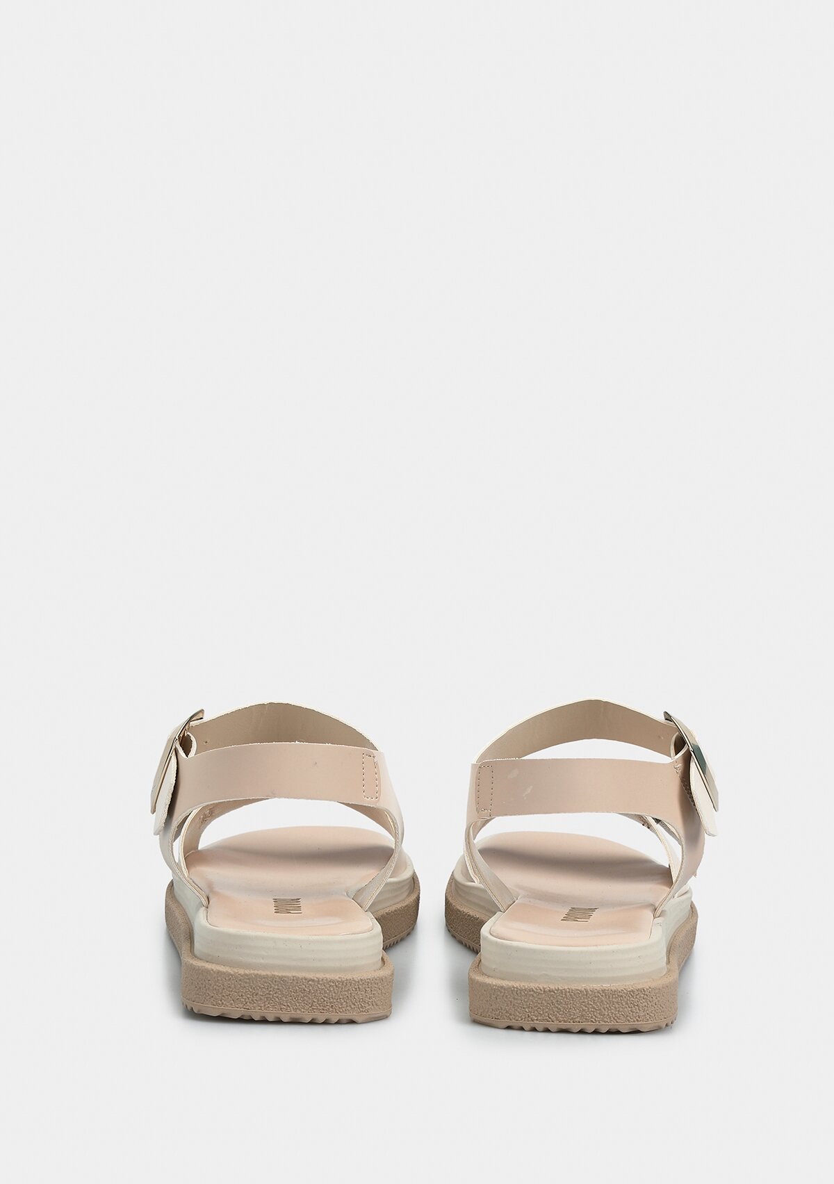 Ekru Kadın Düz Sandalet