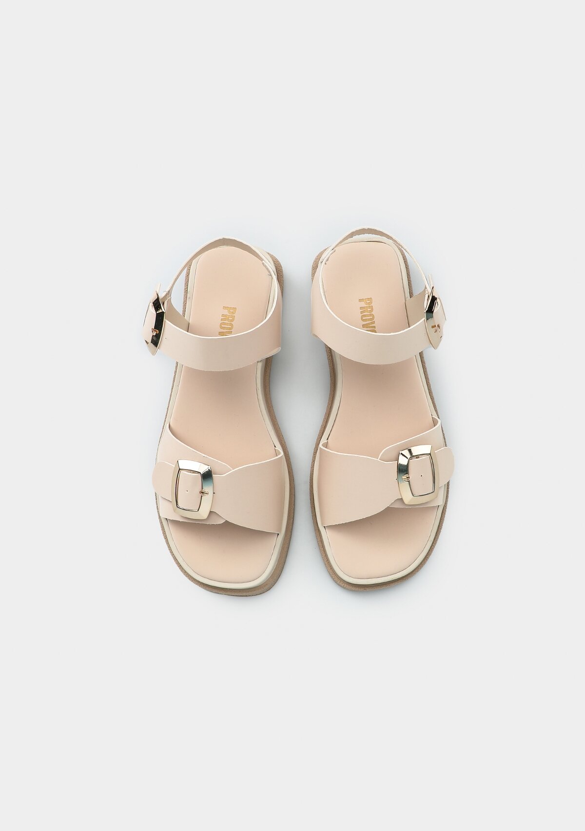 Ekru Kadın Düz Sandalet