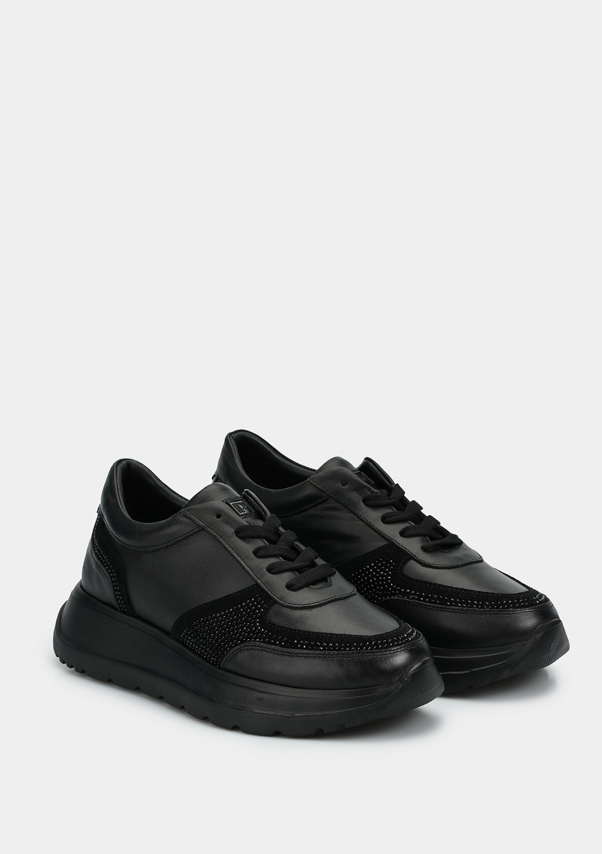 Siyah Deri Kadın Sneaker