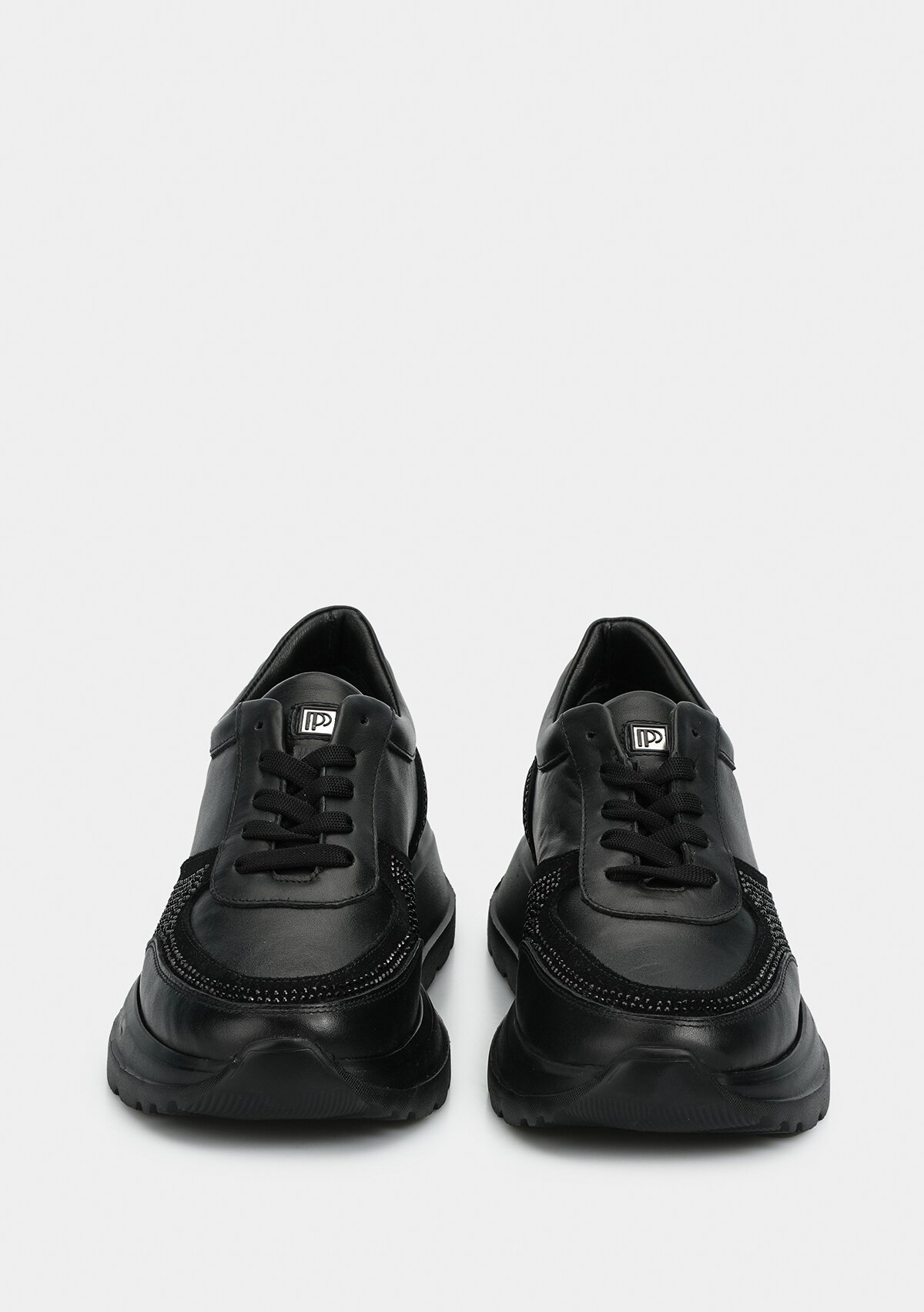 Siyah Deri Kadın Sneaker