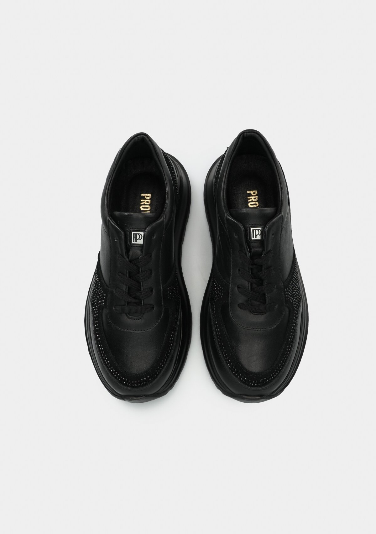 Siyah Deri Kadın Sneaker