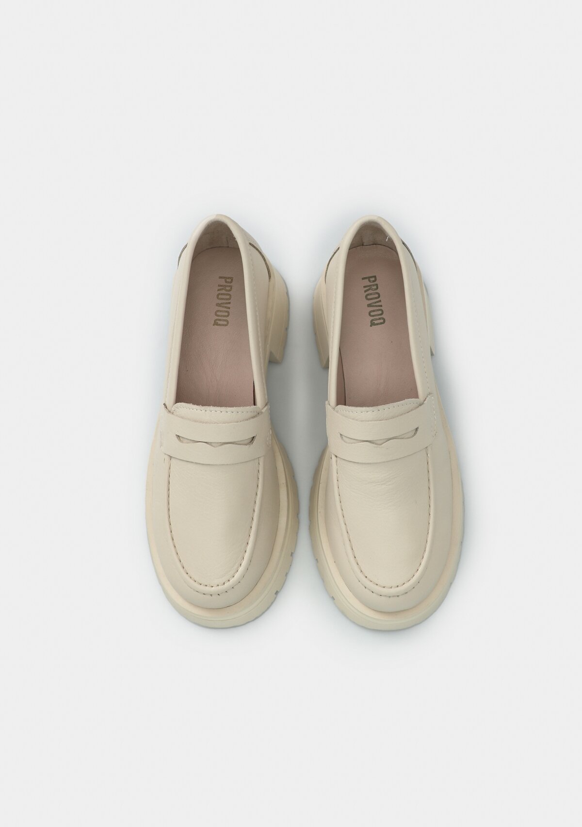 Ekru Deri Kadın Ayakkabı