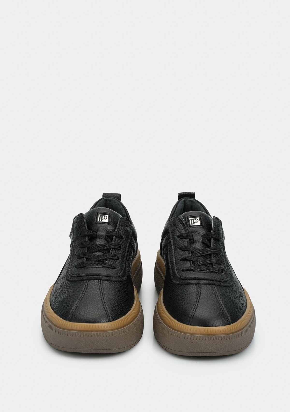 Siyah Deri Kadın Sneaker