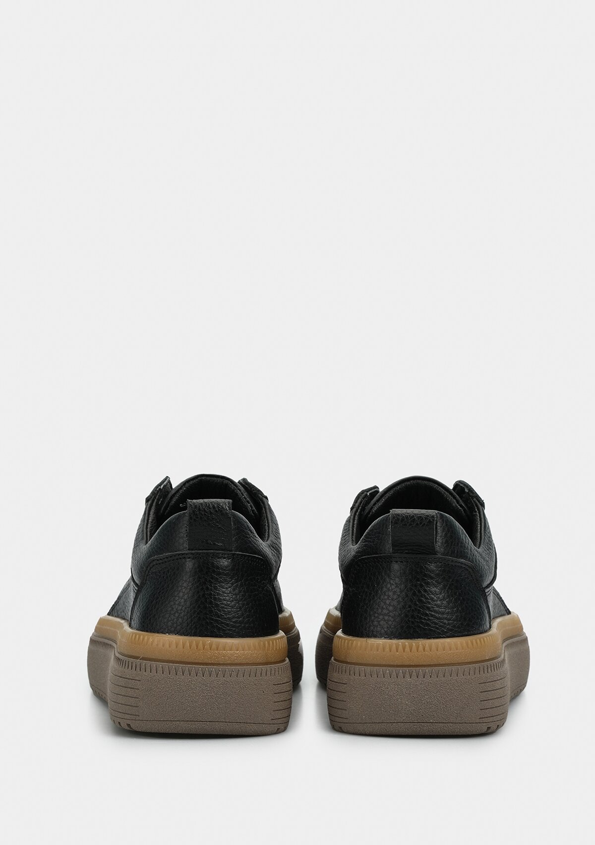 Siyah Deri Kadın Sneaker