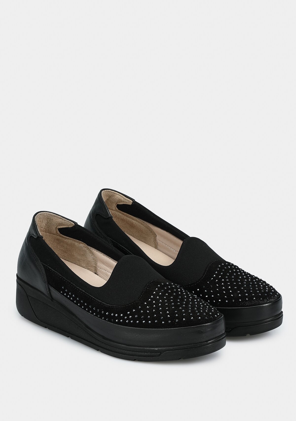 Siyah Deri Kadın Ayakkabı