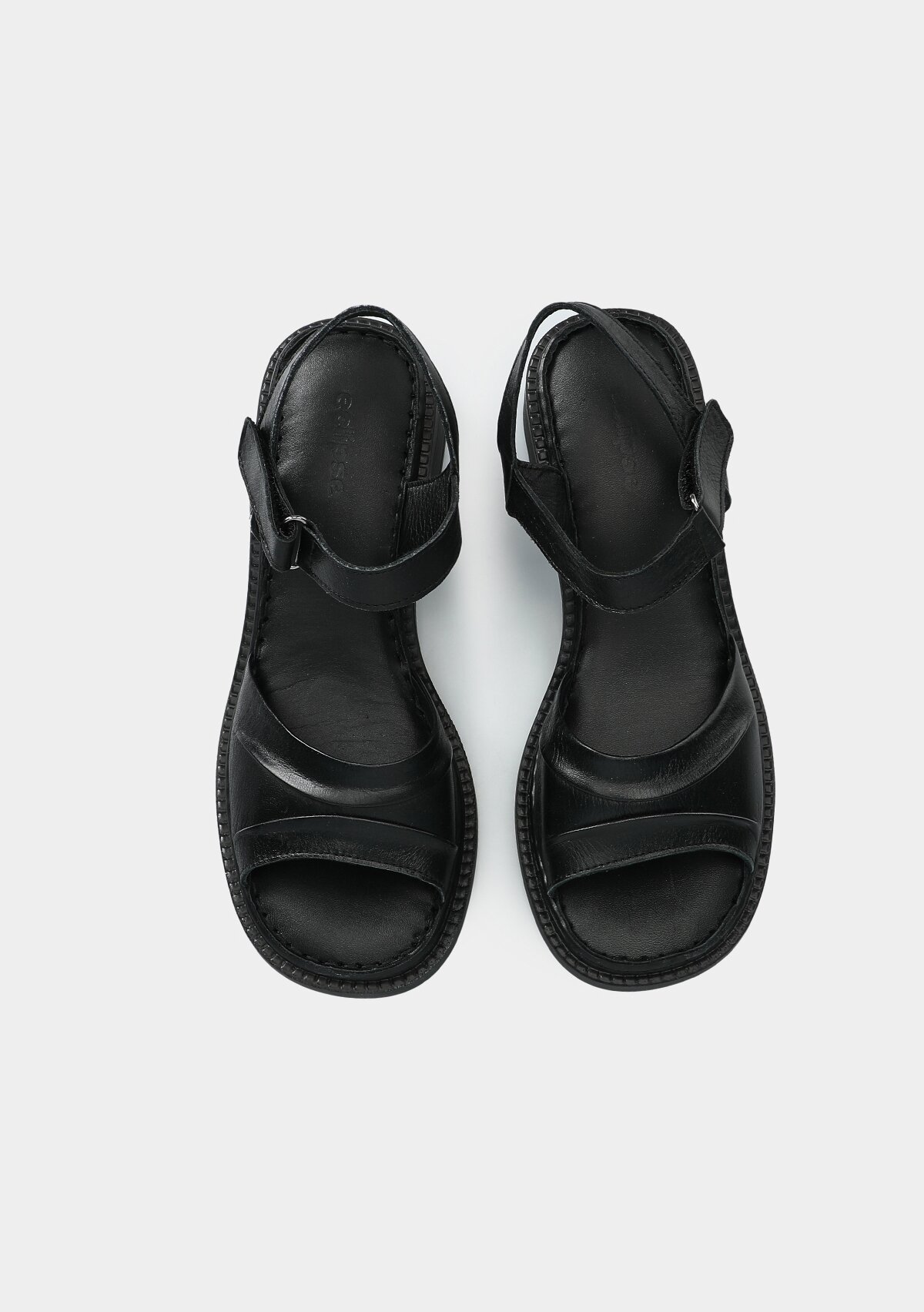 Siyah Deri Kadın Topuklu Sandalet