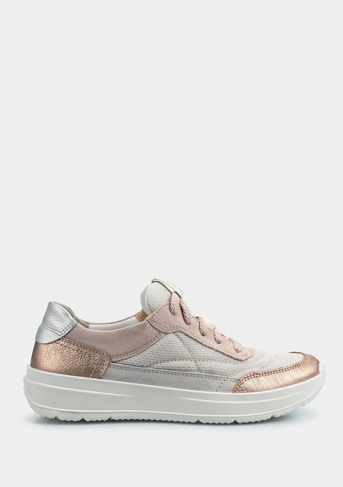 Bej Deri Kadın Sneaker