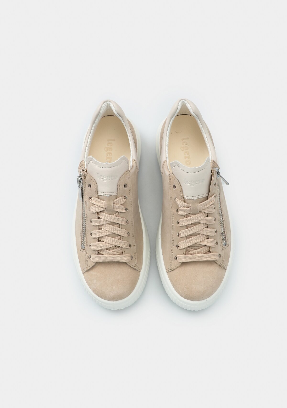 Bej Deri Kadın Sneaker