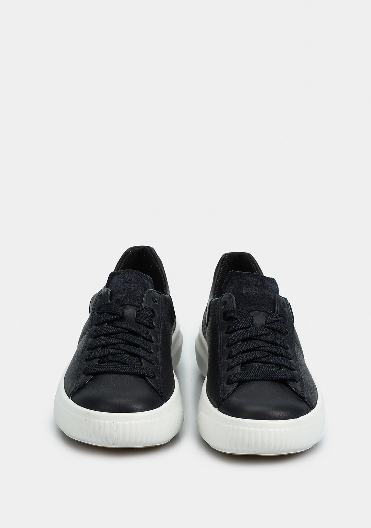 Lacivert Deri Kadın Sneaker