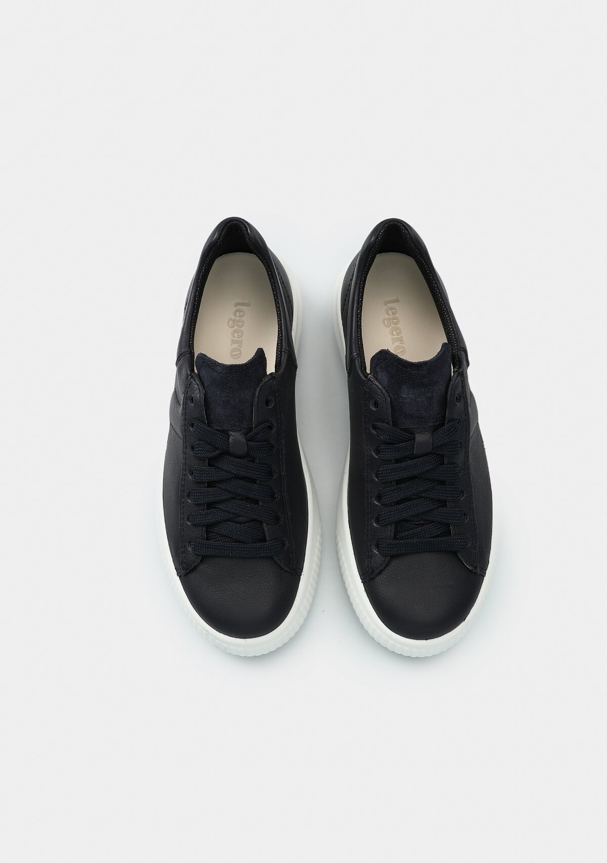 Lacivert Deri Kadın Sneaker