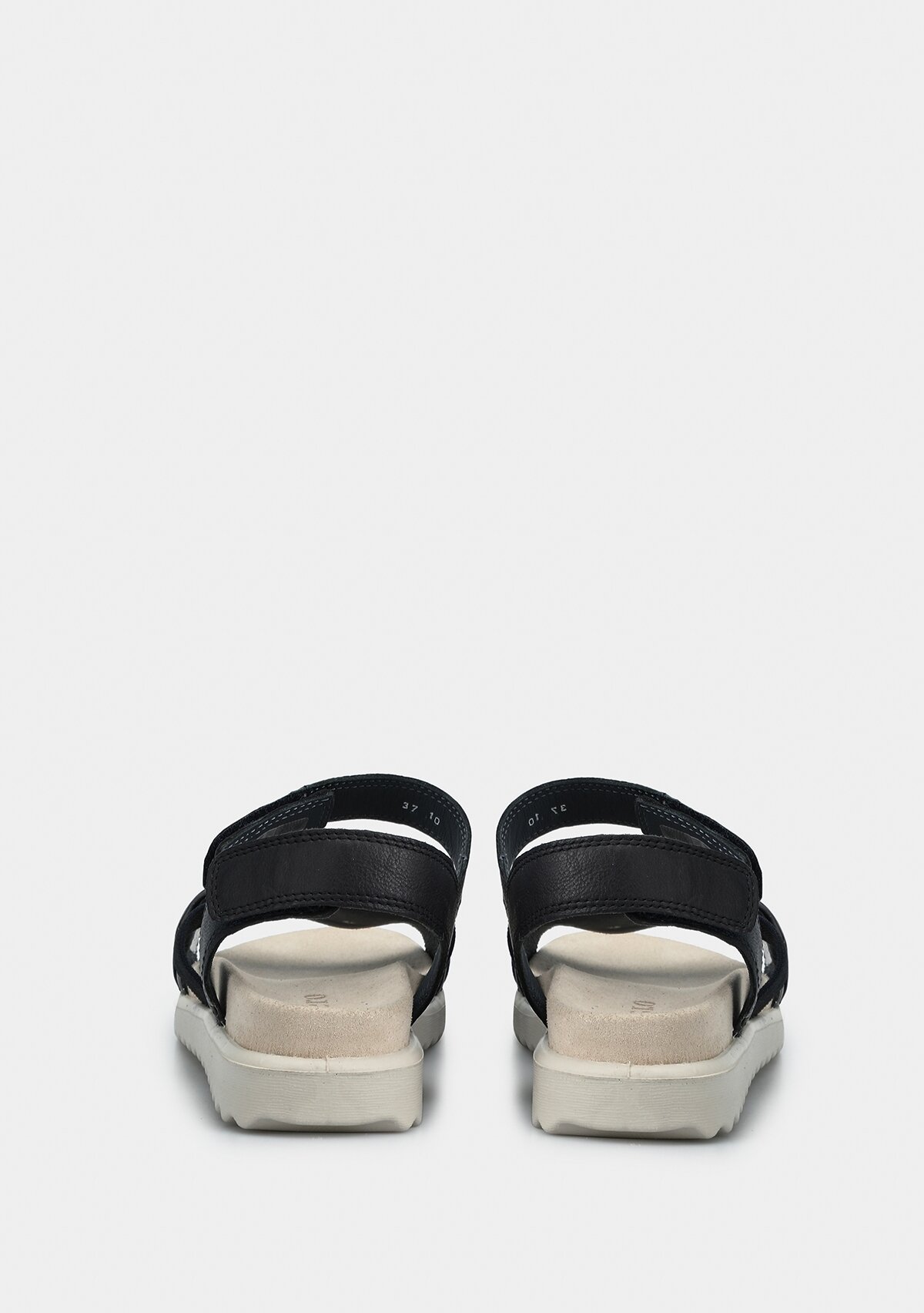 Lacivert Deri Kadın Düz Sandalet