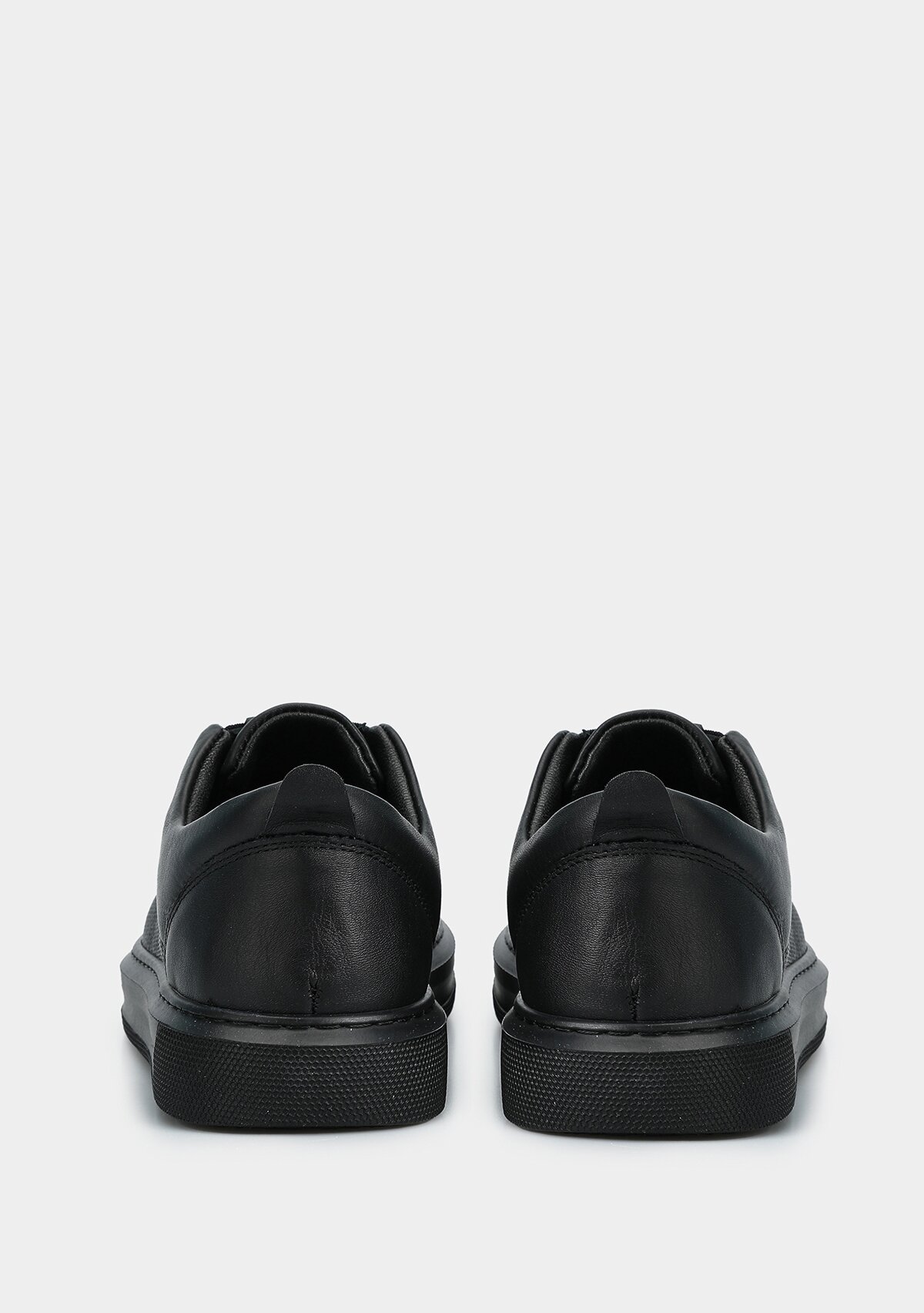 Siyah Deri Kadın Sneaker