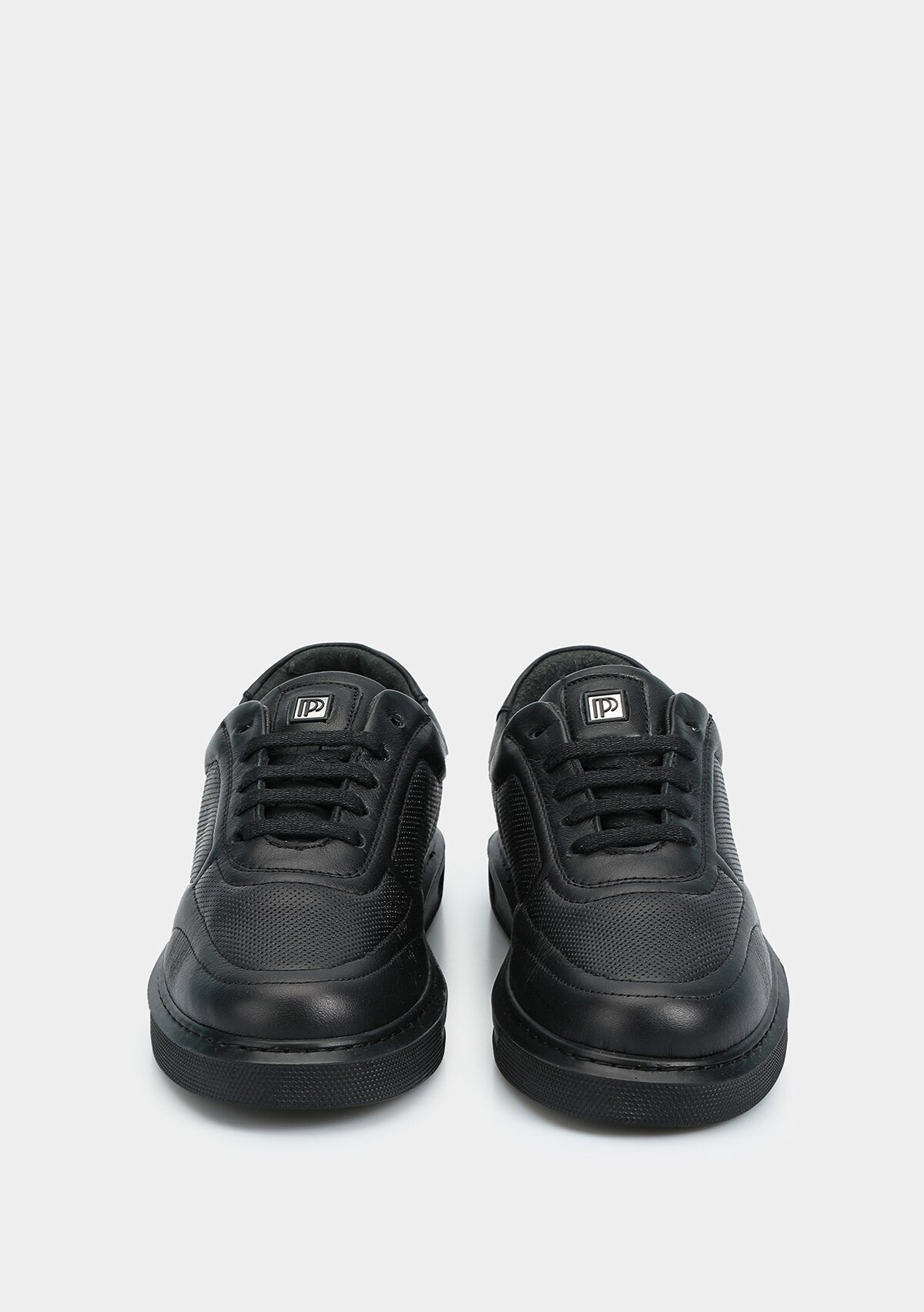 Siyah Deri Kadın Sneaker