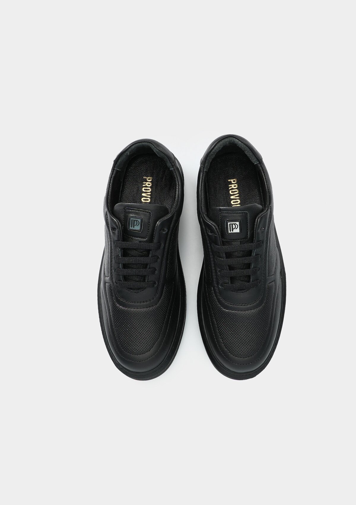 Siyah Deri Kadın Sneaker