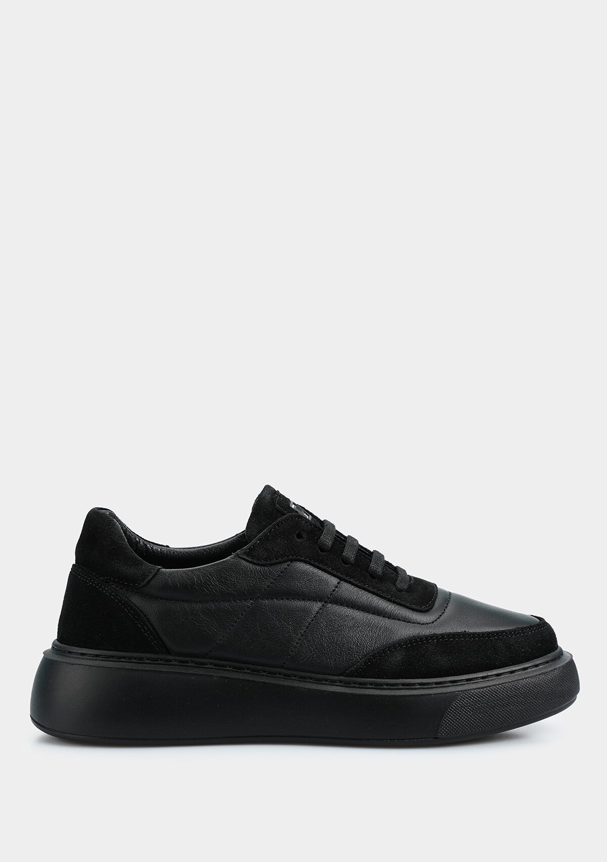 Siyah Deri Kadın Sneaker