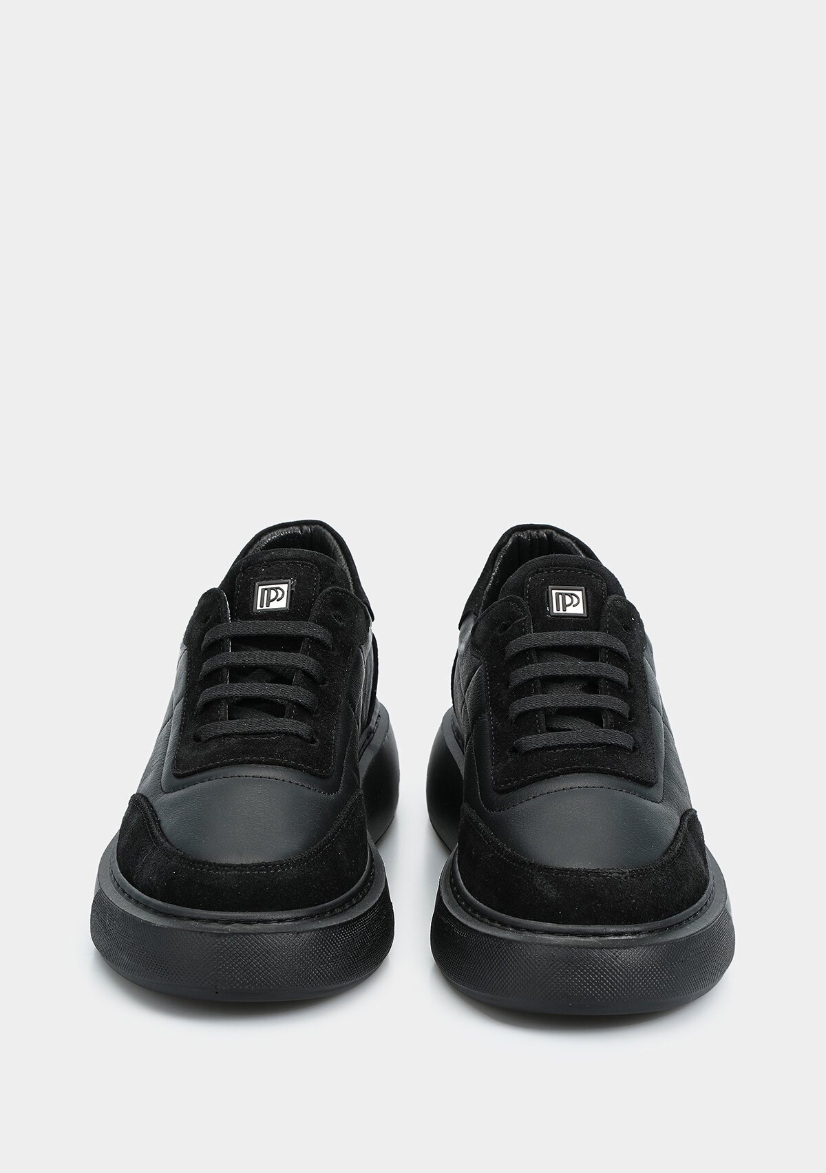 Siyah Deri Kadın Sneaker