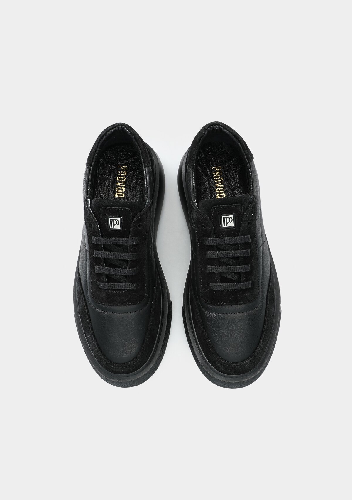Siyah Deri Kadın Sneaker