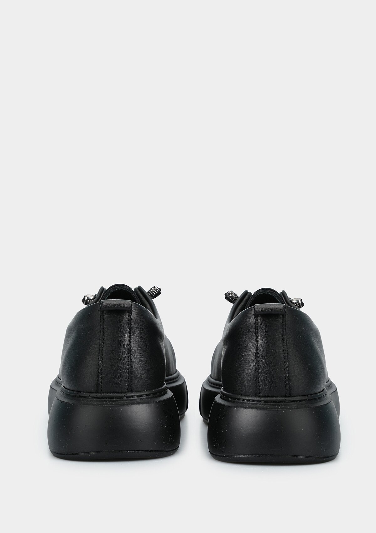 Siyah Deri Kadın Sneaker