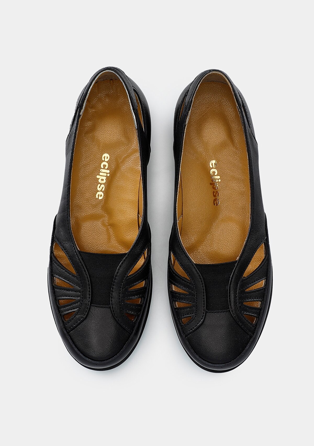 Siyah Deri Kadın Ayakkabı