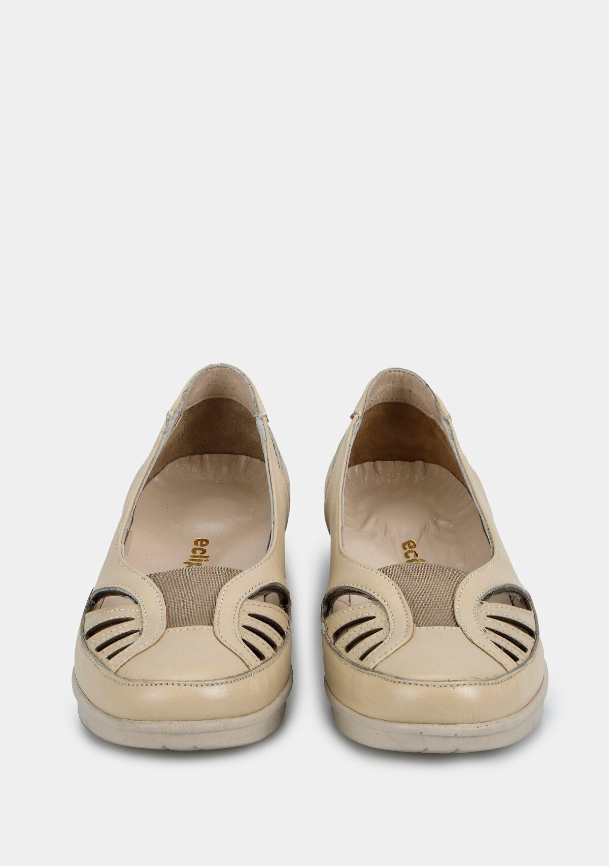 Bej Deri Kadın Ayakkabı