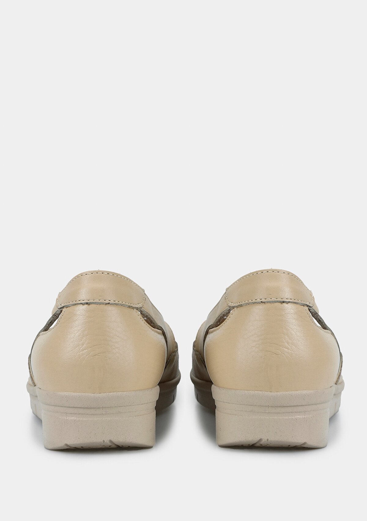 Bej Deri Kadın Ayakkabı