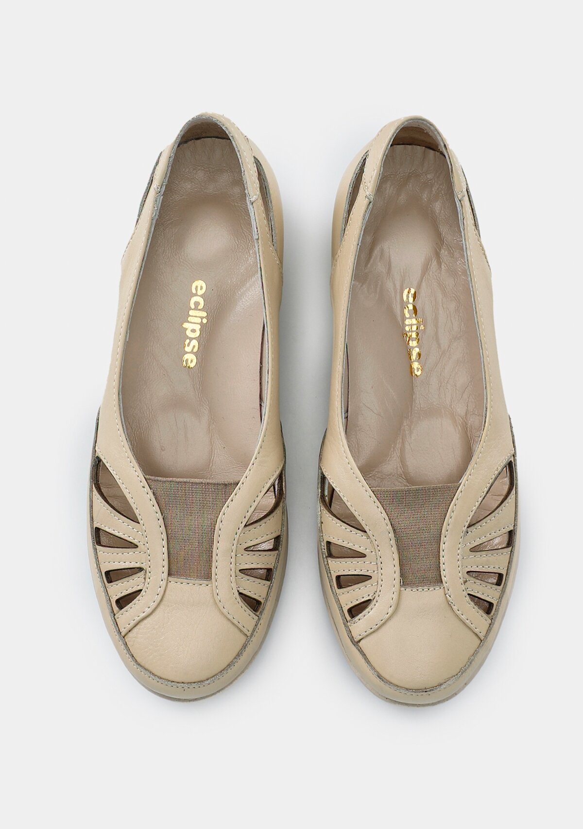 Bej Deri Kadın Ayakkabı