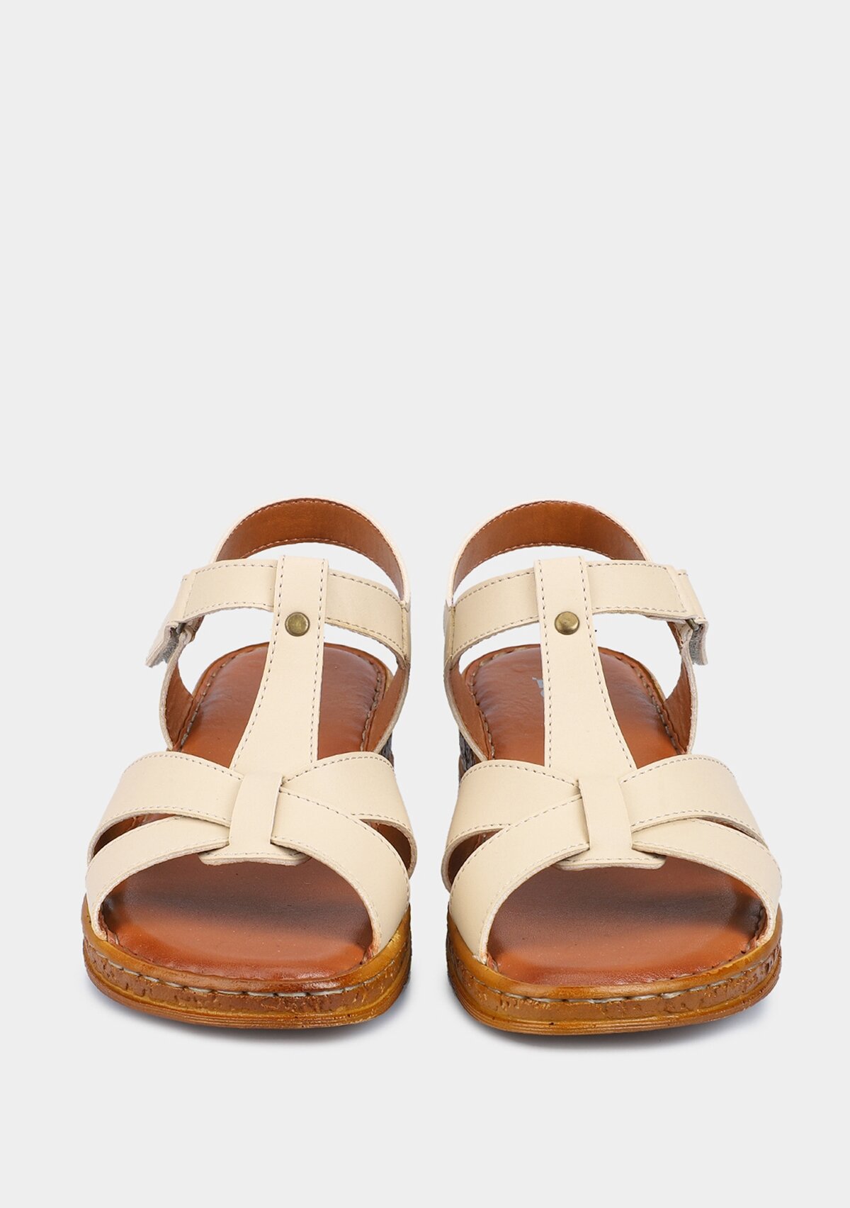 Bej Kadın Konfor Sandalet