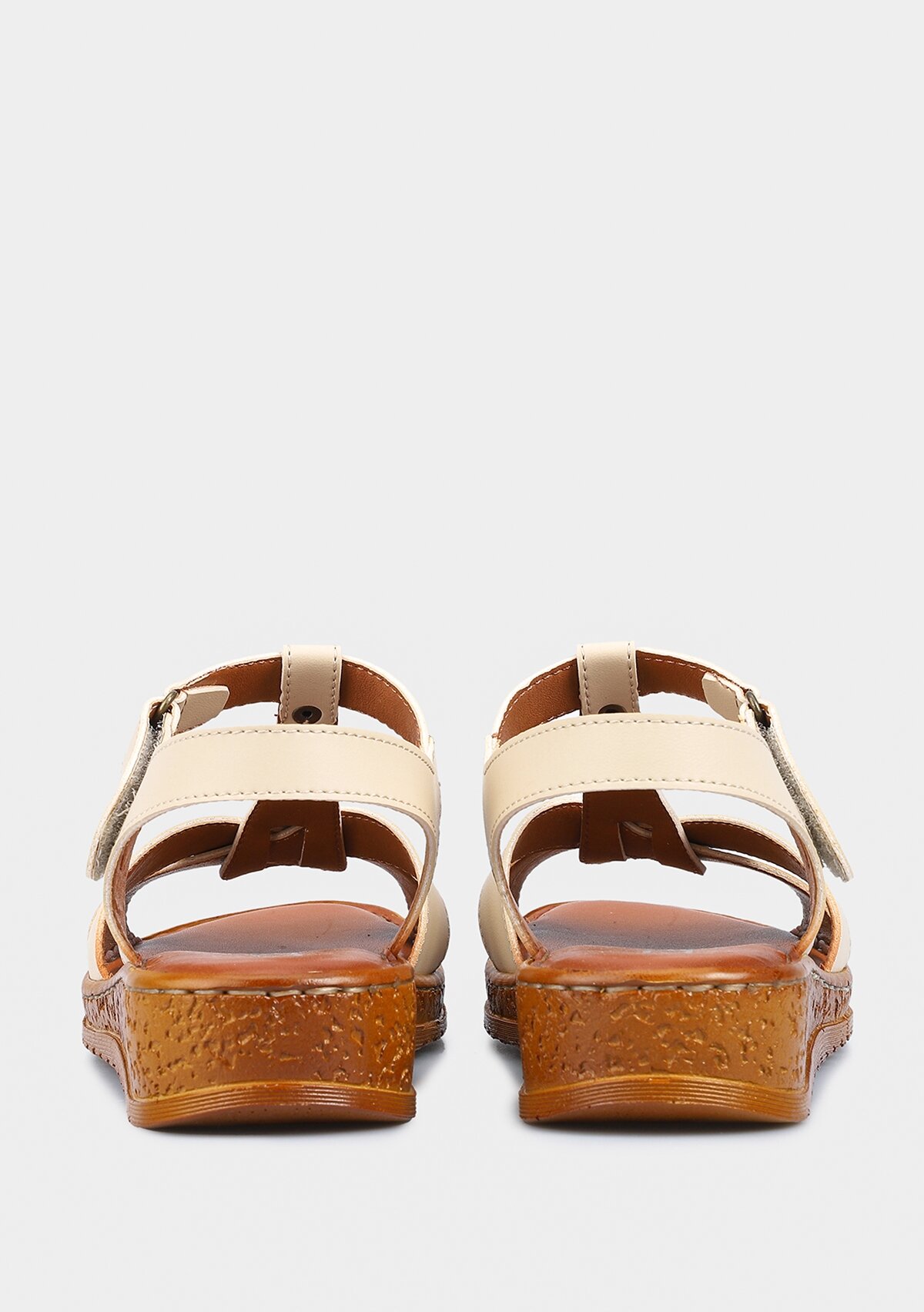 Bej Kadın Konfor Sandalet