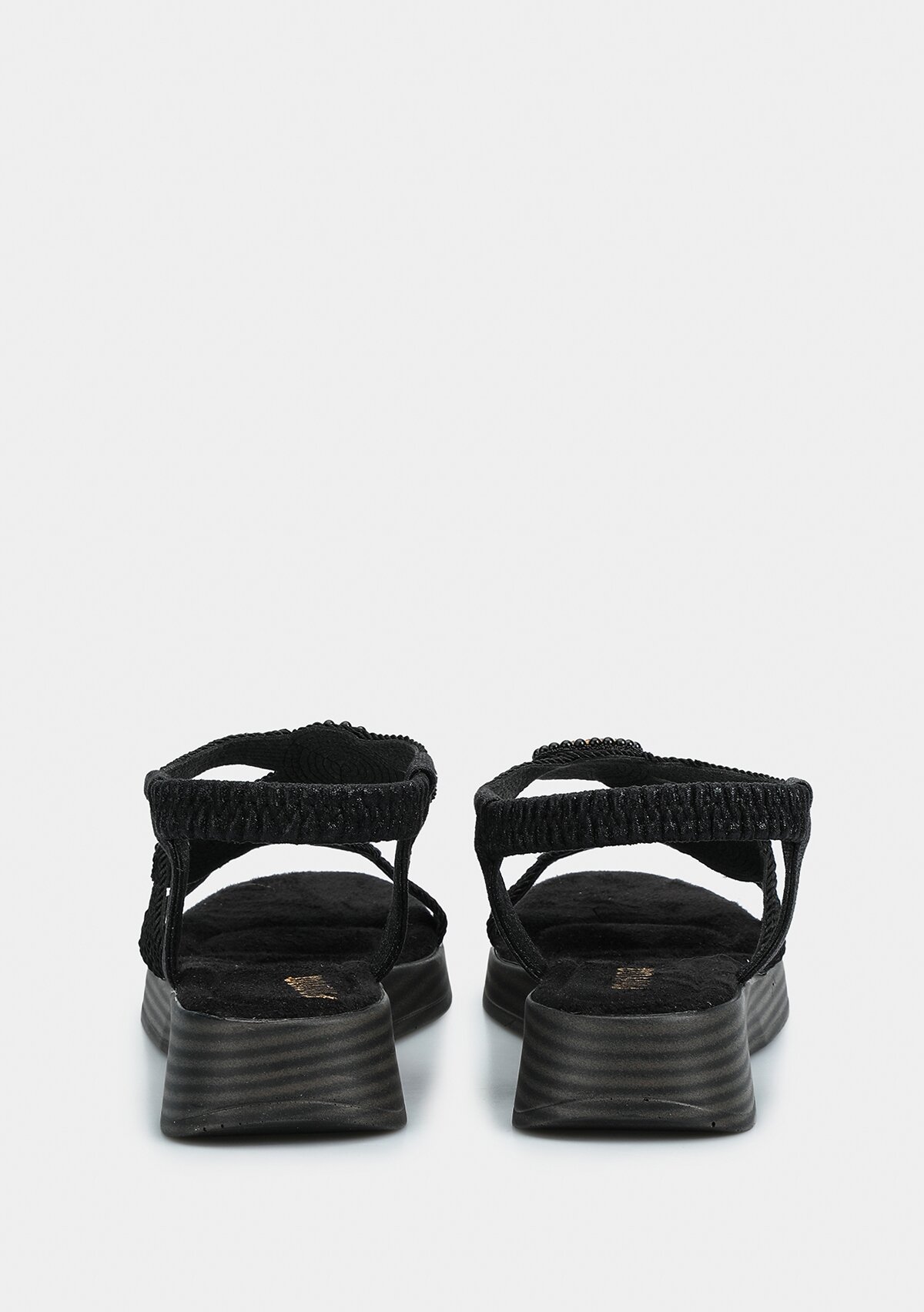 Siyah Kadın Düz Sandalet