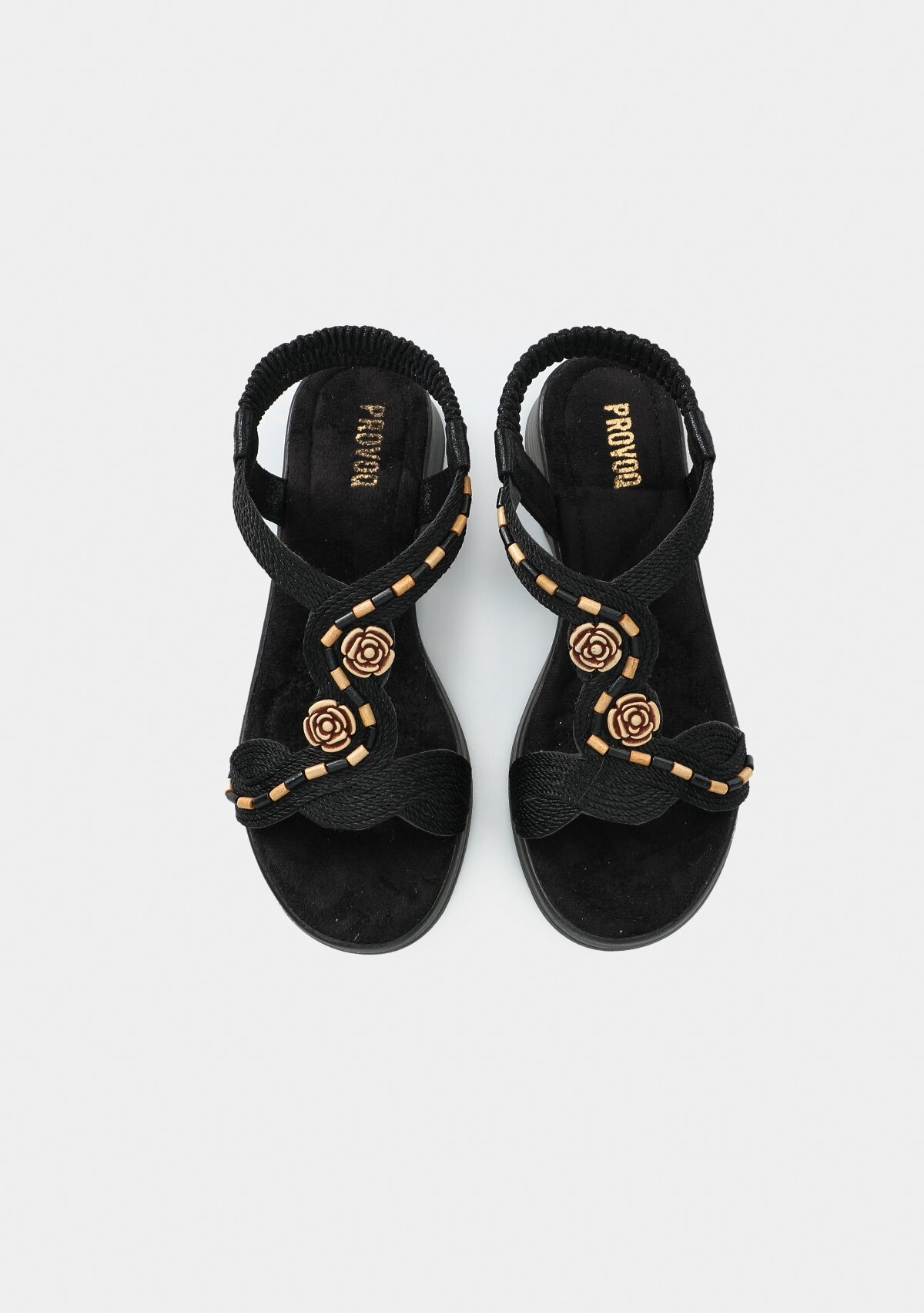 Siyah Kadın Düz Sandalet